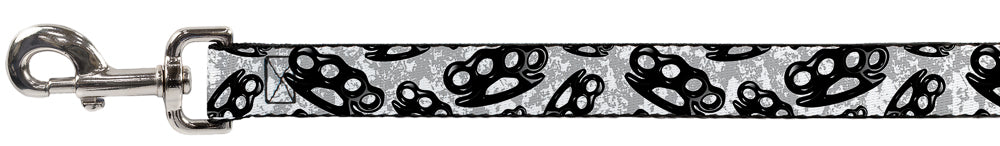 Buckle-Down Dog Leash - Brass Knuckles White/Gray/Black Dog Leashes Buckle-Down