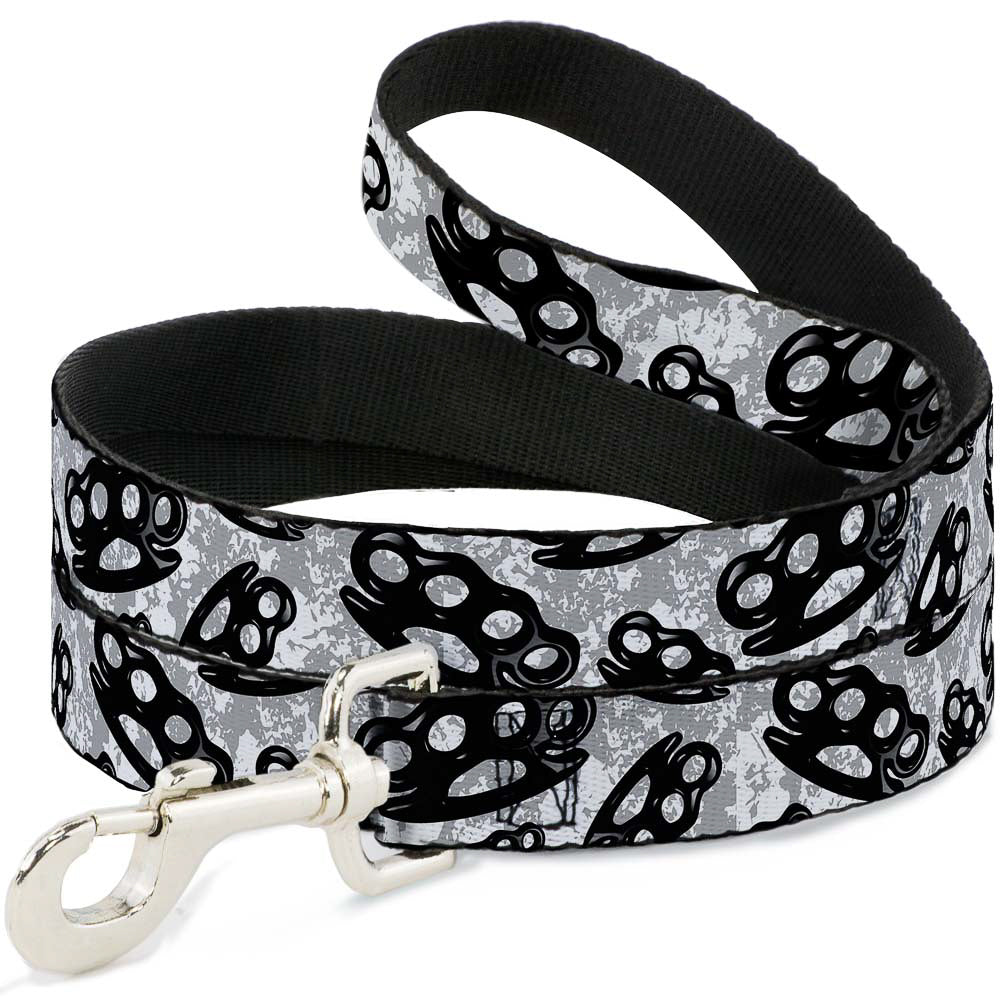 Buckle-Down Dog Leash - Brass Knuckles White/Gray/Black Dog Leashes Buckle-Down