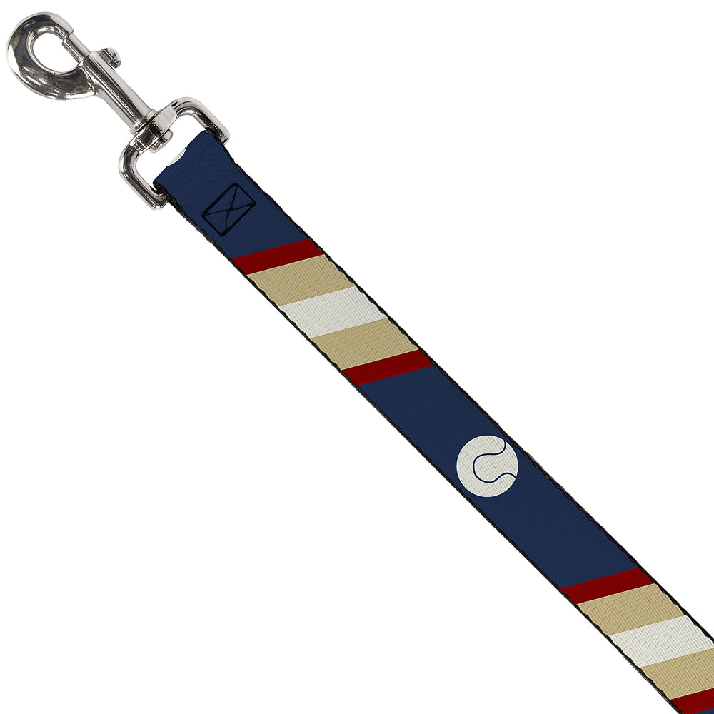 Dog Leash - Ball/Stripes Tan/Blue/Burgundy Dog Leashes Buckle-Down