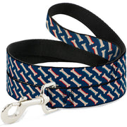 Dog Leash - Bones Blue/Tan/Red Dog Leashes Buckle-Down