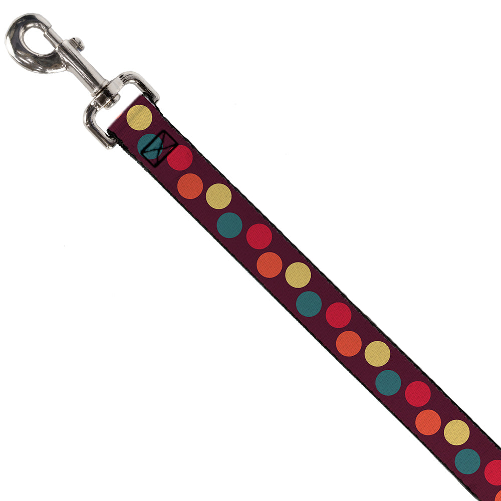 Dog Leash - Big Dots Purple/Multi Pastel Dog Leashes Buckle-Down