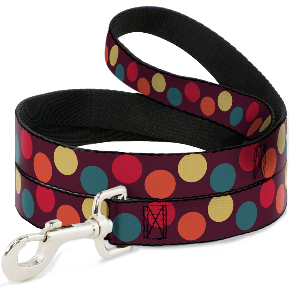 Dog Leash - Big Dots Purple/Multi Pastel Dog Leashes Buckle-Down