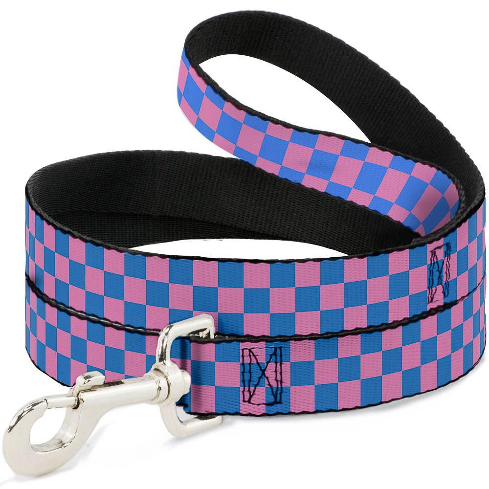 Dog Leash - Checker Baby Pink/Baby Blue Dog Leashes Buckle-Down