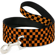 Dog Leash - Checker Black/Neon Orange Dog Leashes Buckle-Down