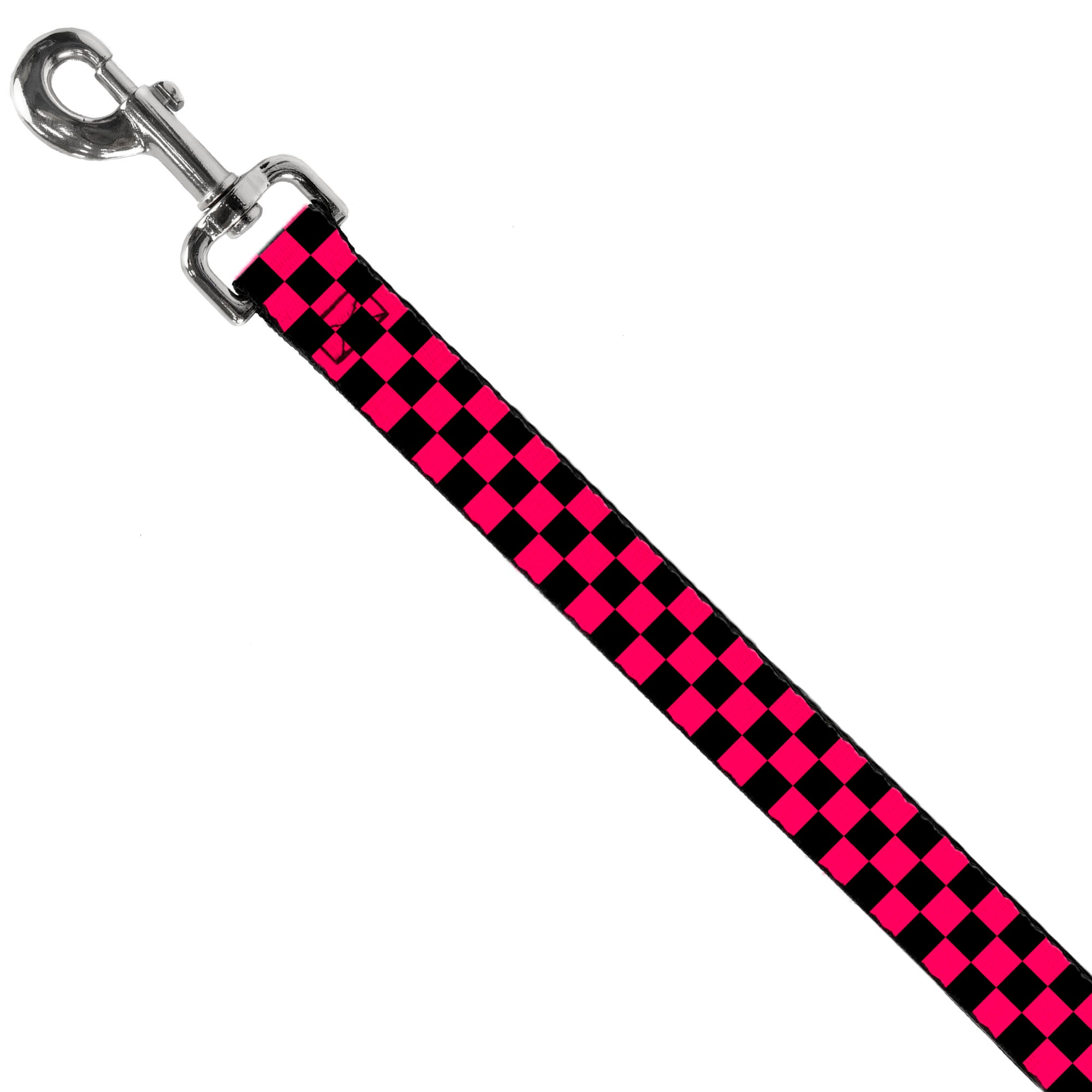 Dog Leash - Checker Black/Neon Pink Dog Leashes Buckle-Down