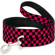 Dog Leash - Checker Black/Neon Pink Dog Leashes Buckle-Down