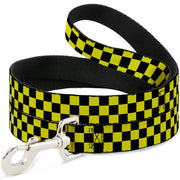 Dog Leash - Checker Black/Neon Yellow Dog Leashes Buckle-Down