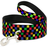 Dog Leash - Checker Black/Multi Neon Dog Leashes Buckle-Down