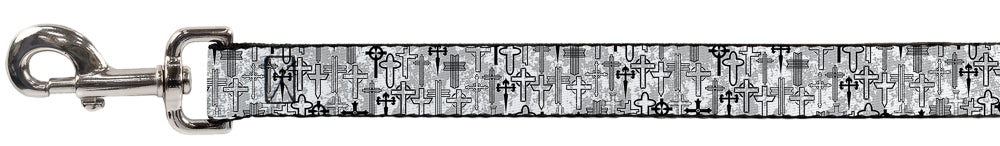 Dog Leash - Crosses Assorted Distressed White/Black Dog Leashes Buckle-Down