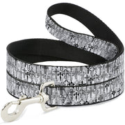 Dog Leash - Crosses Assorted Distressed White/Black Dog Leashes Buckle-Down