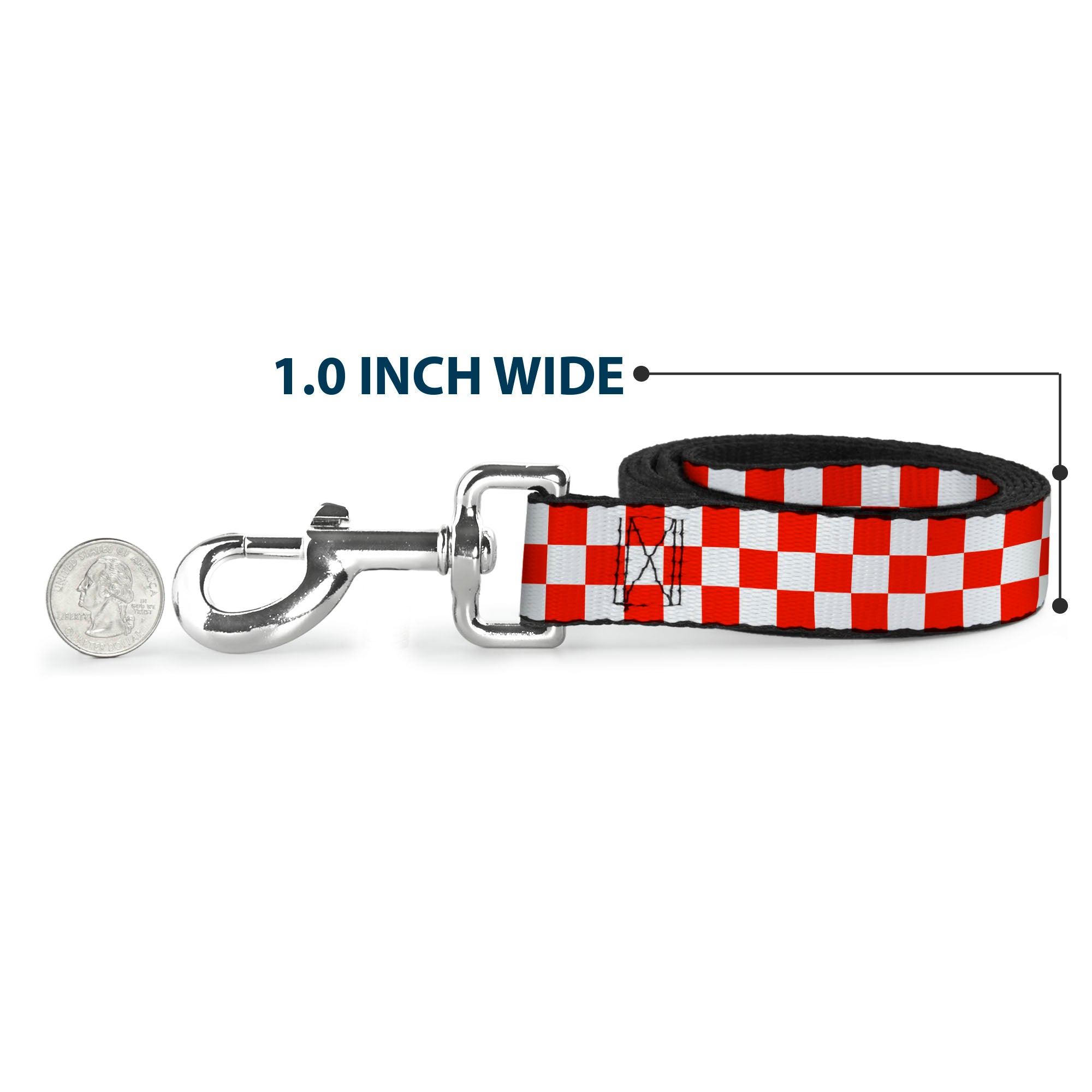 Dog Leash - Checker Red/White Dog Leashes Buckle-Down