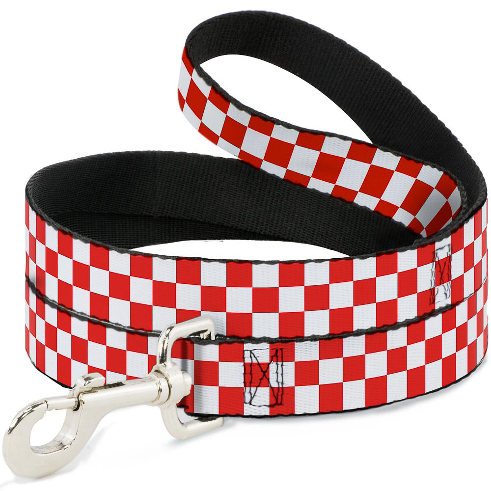 Dog Leash - Checker Red/White Dog Leashes Buckle-Down