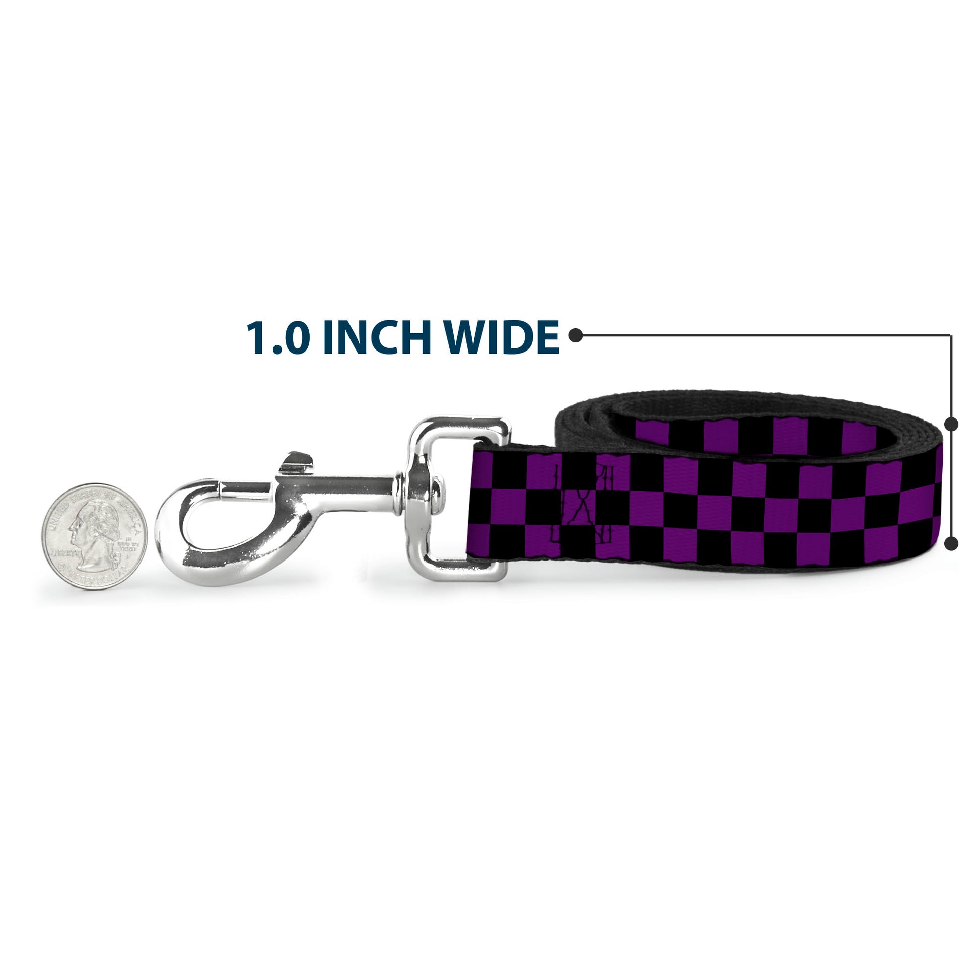 Dog Leash - Checker Black/Purple Dog Leashes Buckle-Down
