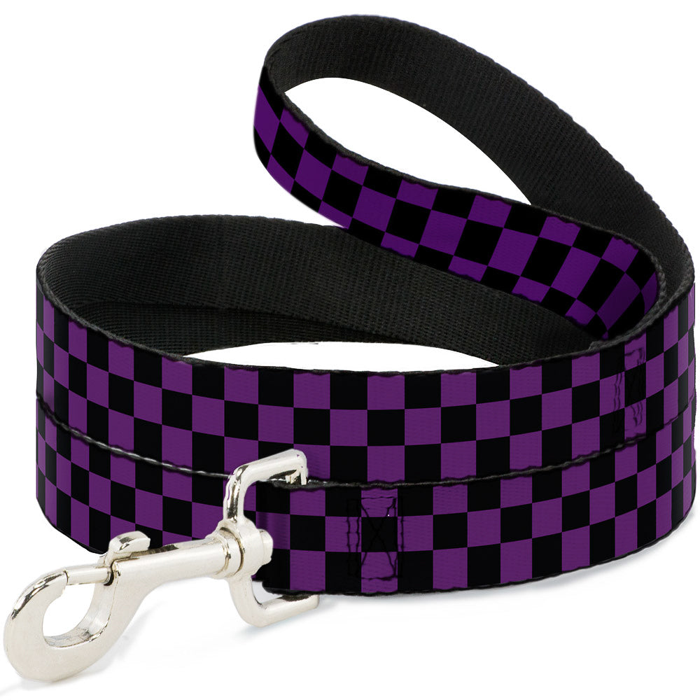 Dog Leash - Checker Black/Purple Dog Leashes Buckle-Down