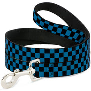 Dog Leash - Checker Black/Turquoise Dog Leashes Buckle-Down