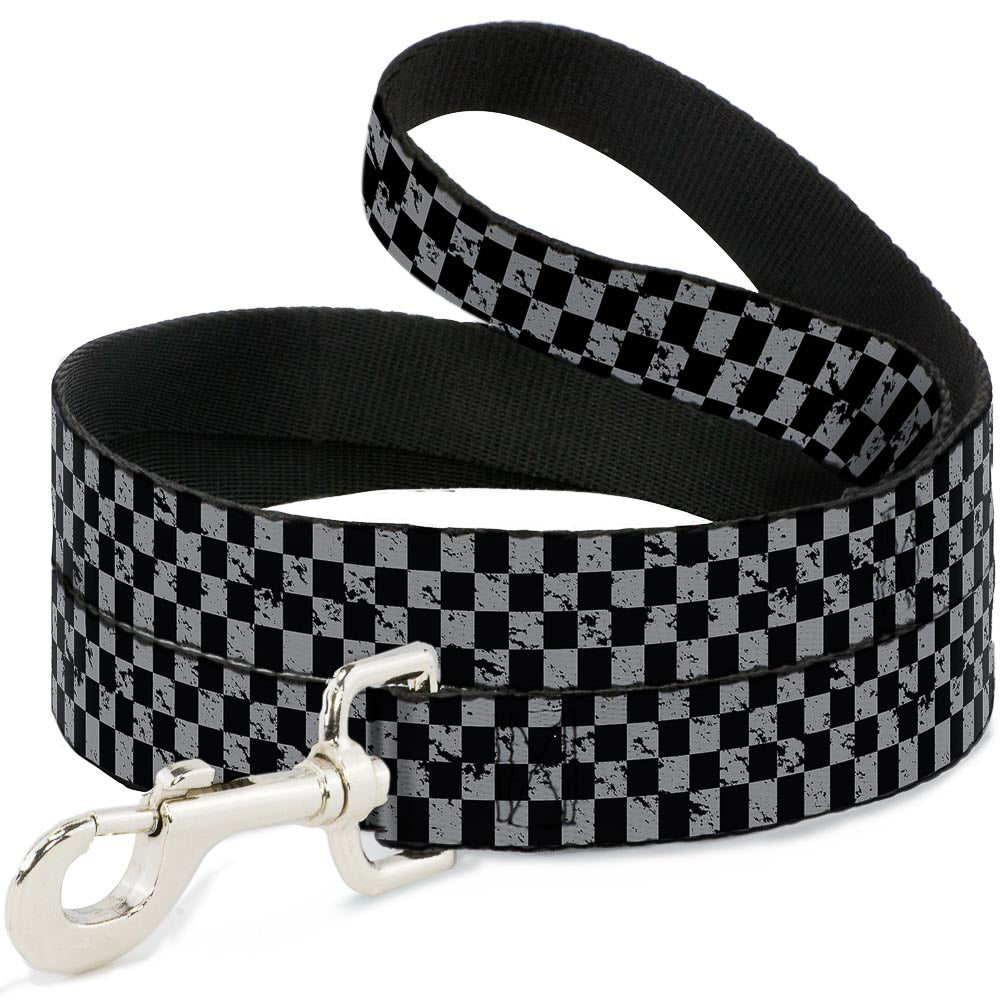 Dog Leash - Checker Weathered Black/Gray Dog Leashes Buckle-Down