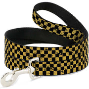 Dog Leash - Checker Weathered Black/Yellow Dog Leashes Buckle-Down