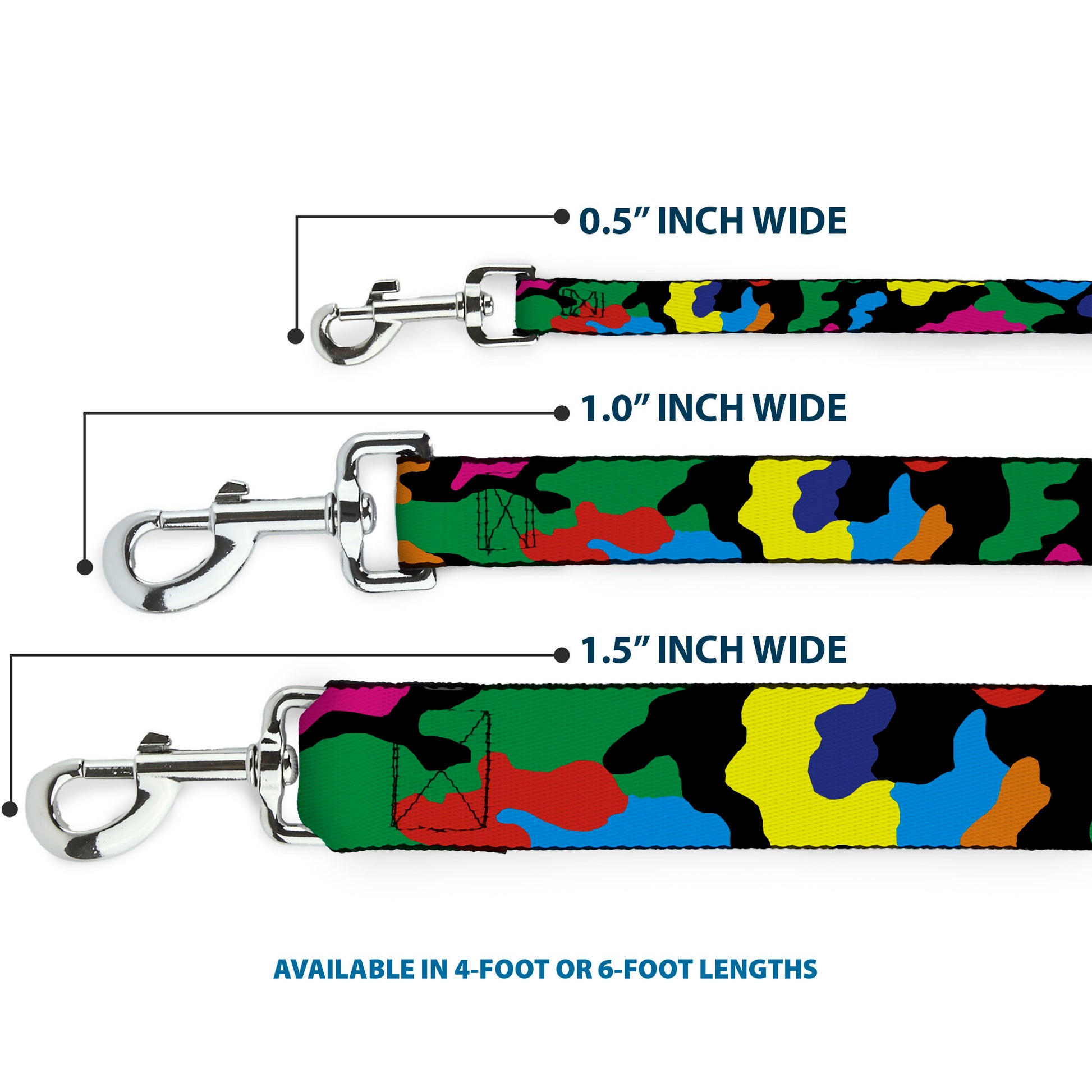 Dog Leash - Camo Multi Neon Dog Leashes Buckle-Down