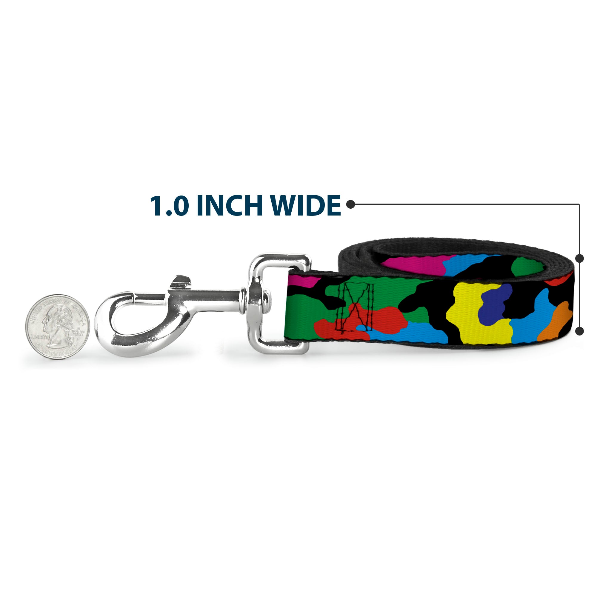 Dog Leash - Camo Multi Neon Dog Leashes Buckle-Down