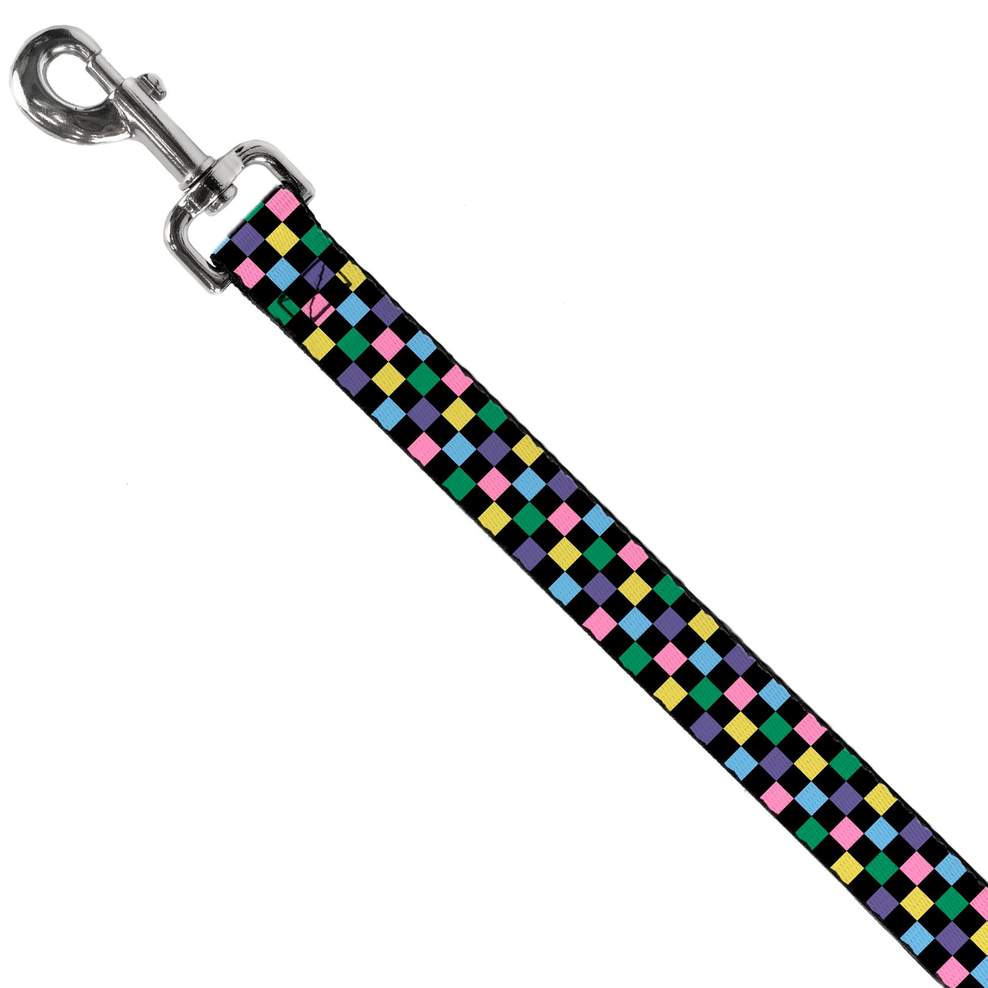 Dog Leash - Checker Black/Multi Pastel Dog Leashes Buckle-Down