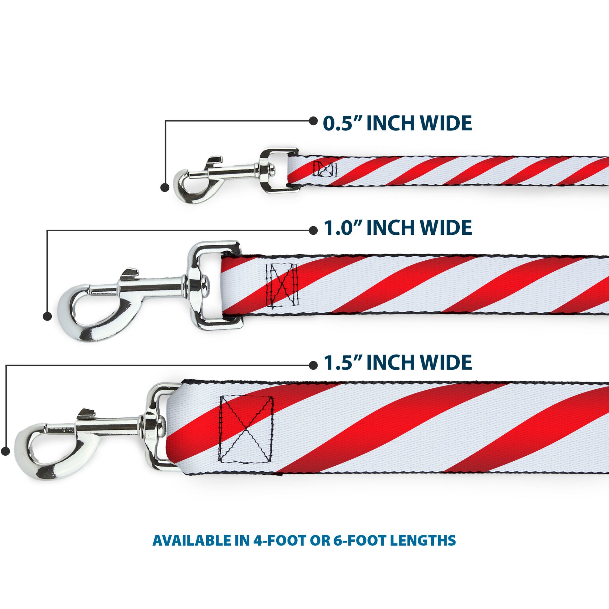 Dog Leash - Candy Cane Dog Leashes Buckle-Down