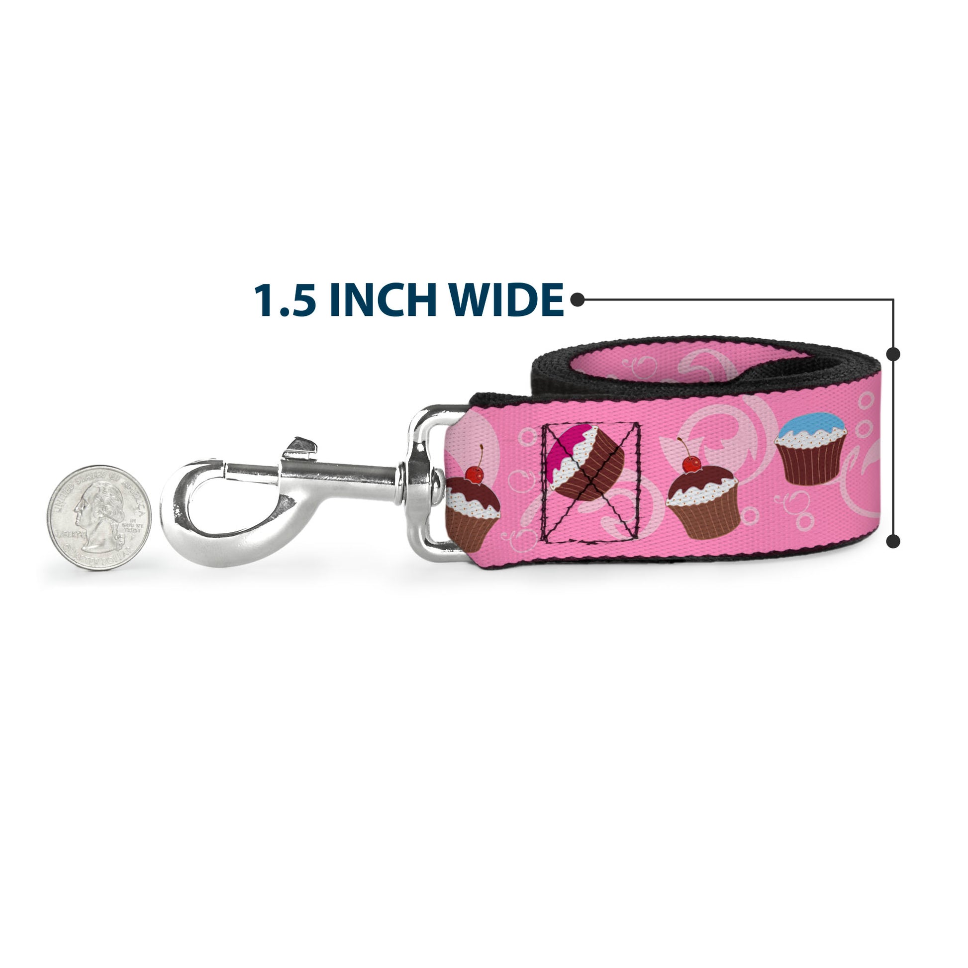 Dog Leash - Cupcake Swirls Pink/Multi Color Dog Leashes Buckle-Down