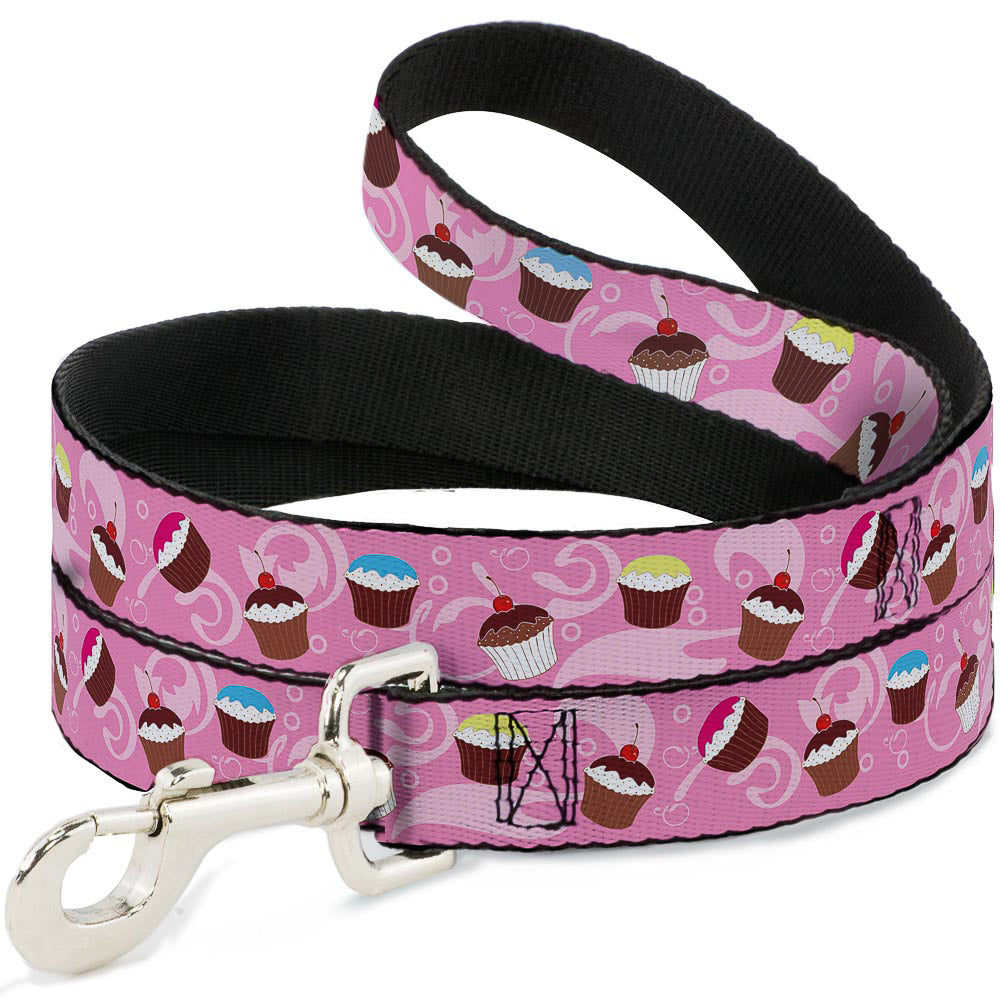 Dog Leash - Cupcake Swirls Pink/Multi Color Dog Leashes Buckle-Down