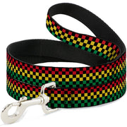 Dog Leash - Checker Black/Rasta Dog Leashes Buckle-Down