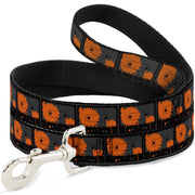 Dog Leash - Cassette Splatter Gray/Orange Dog Leashes Buckle-Down