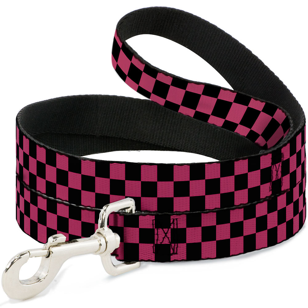 Dog Leash - Checker Black/Honeysuckle Red Dog Leashes Buckle-Down