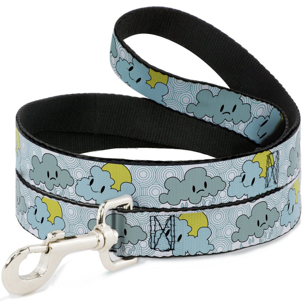 Dog Leash - Cloudy Skies Rain Clouds White/Blues Dog Leashes Buckle-Down