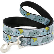 Dog Leash - Cloudy Skies Rain Clouds White/Blues Dog Leashes Buckle-Down