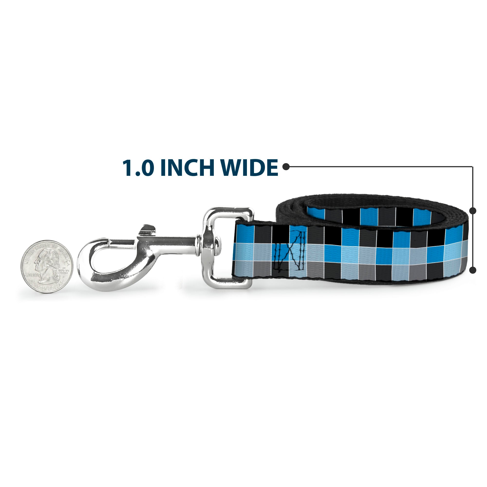 Dog Leash - Checker Mosaic Blue Dog Leashes Buckle-Down