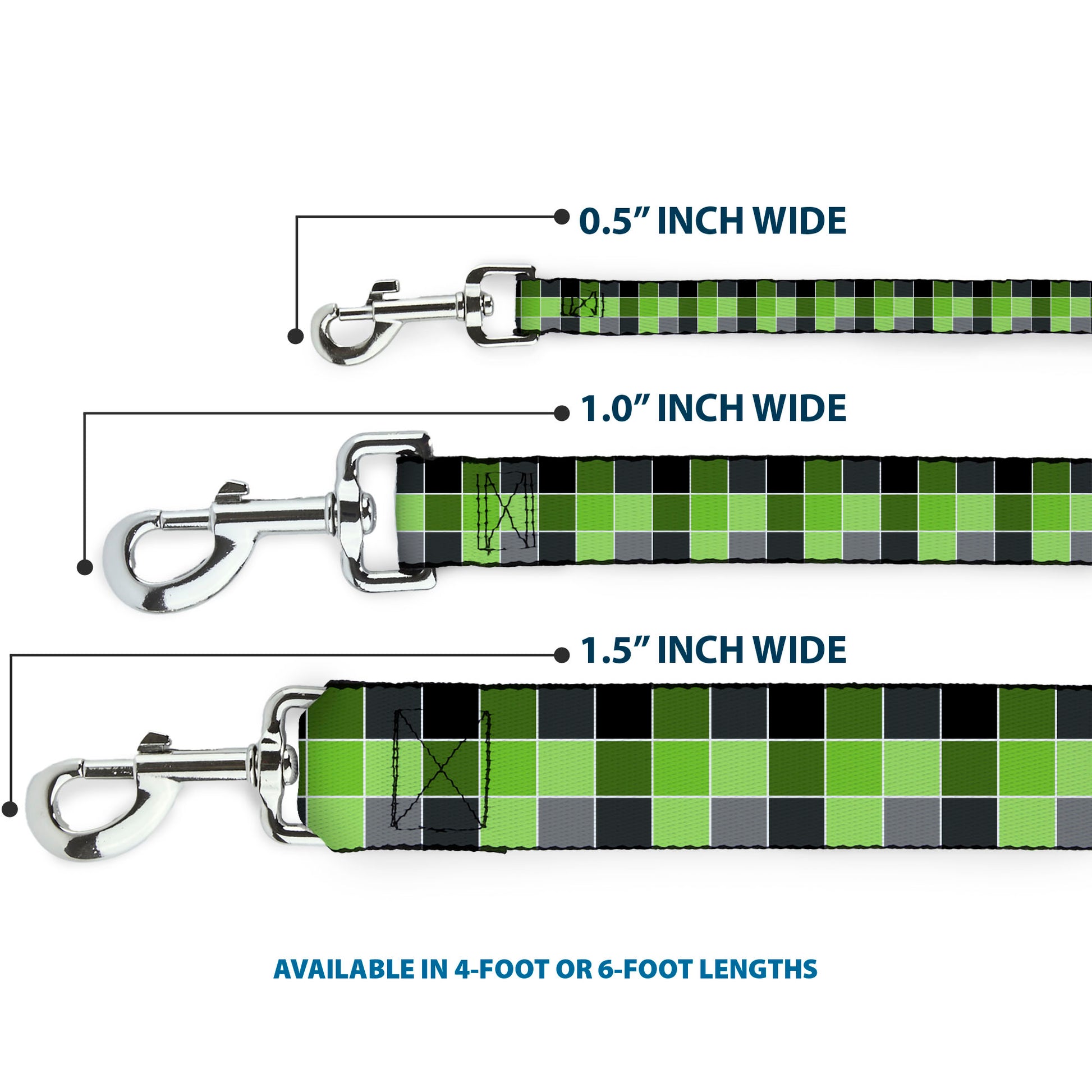 Dog Leash - Checker Mosaic Green Dog Leashes Buckle-Down