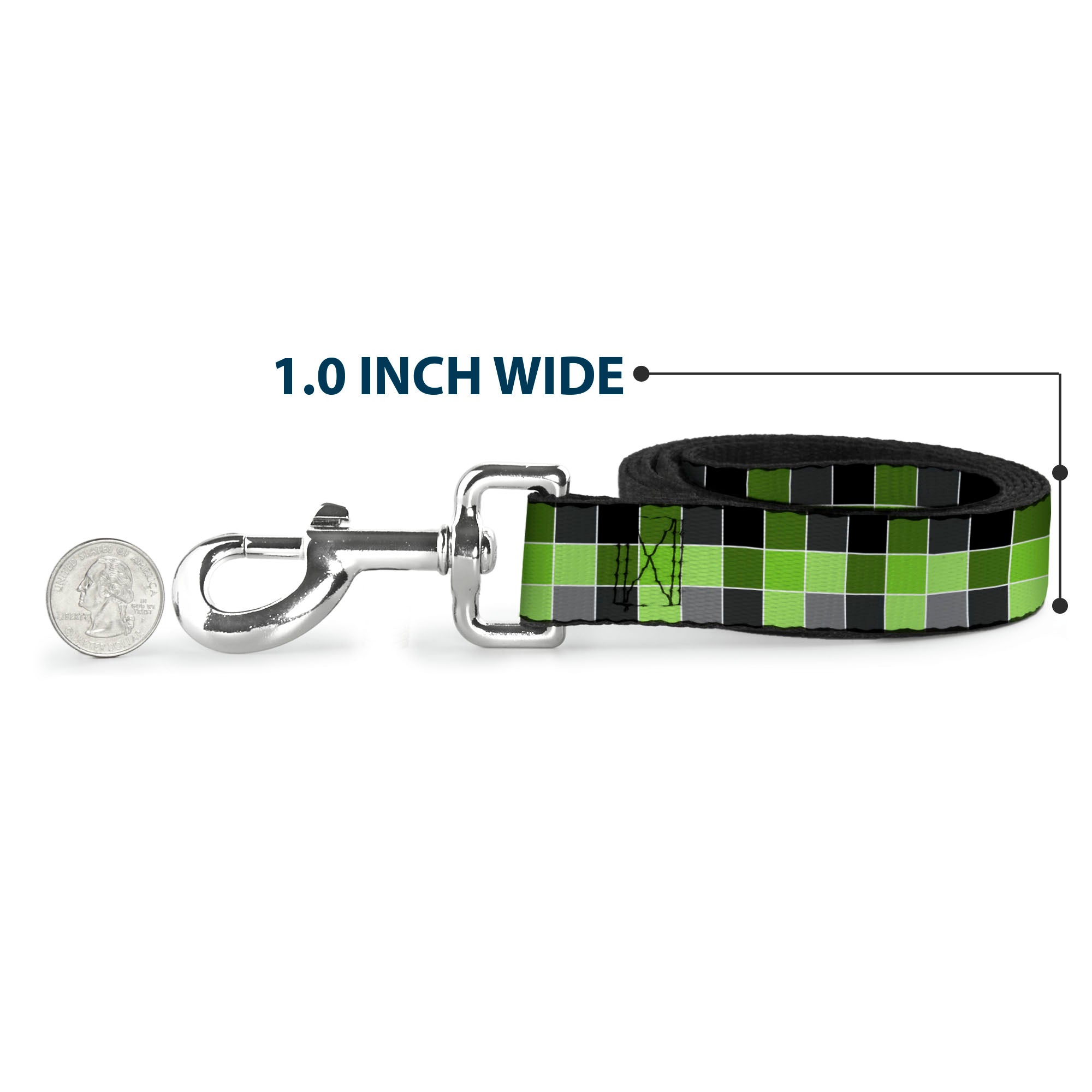 Dog Leash - Checker Mosaic Green Dog Leashes Buckle-Down