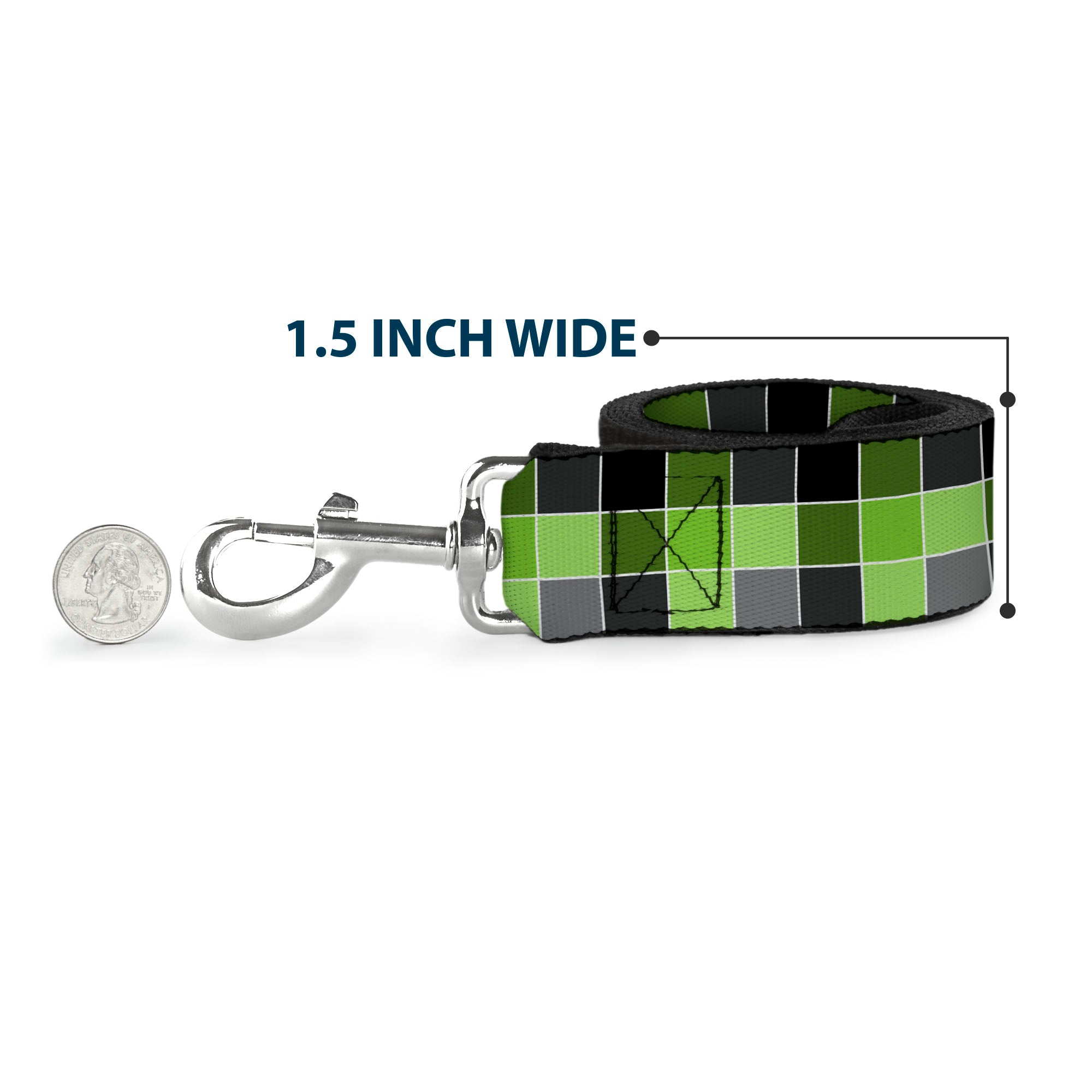 Dog Leash - Checker Mosaic Green Dog Leashes Buckle-Down
