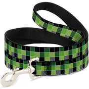 Dog Leash - Checker Mosaic Green Dog Leashes Buckle-Down