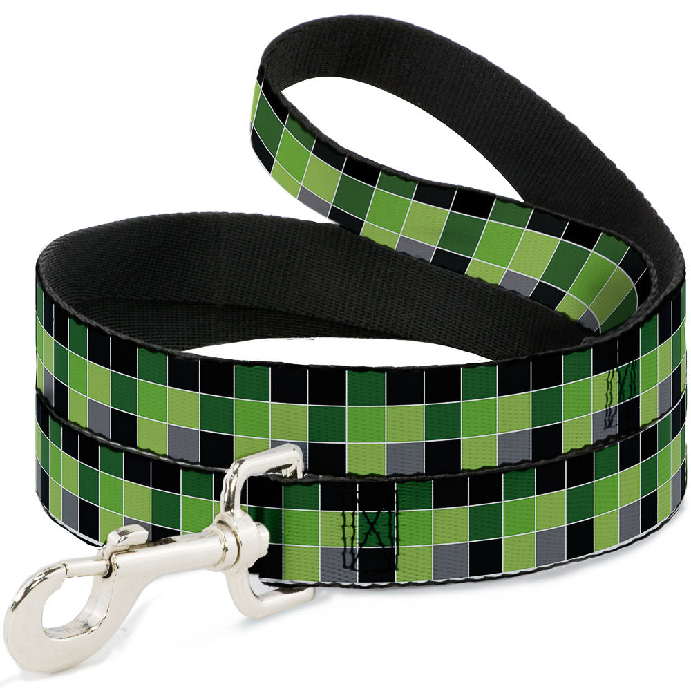 Dog Leash - Checker Mosaic Green Dog Leashes Buckle-Down
