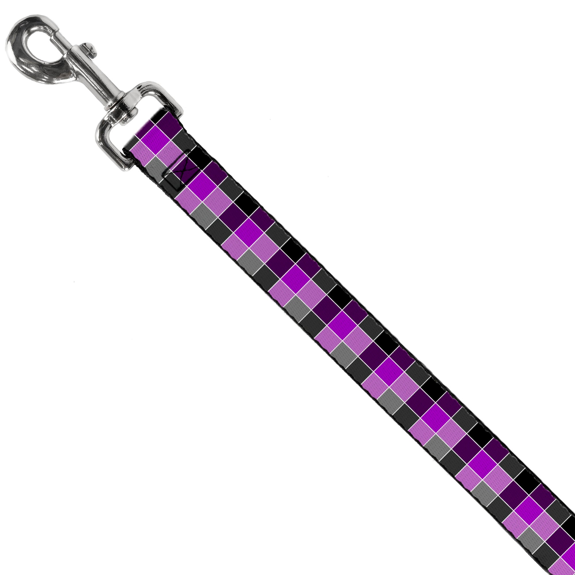 Dog Leash - Checker Mosaic Purple Dog Leashes Buckle-Down