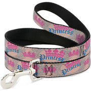 Dog Leash - Crown Princess Oval Baby Pink/Baby Blue Dog Leashes Buckle-Down
