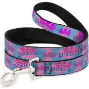 Dog Leash - Crown Princess Oval Pink/Turquoise Dog Leashes Buckle-Down