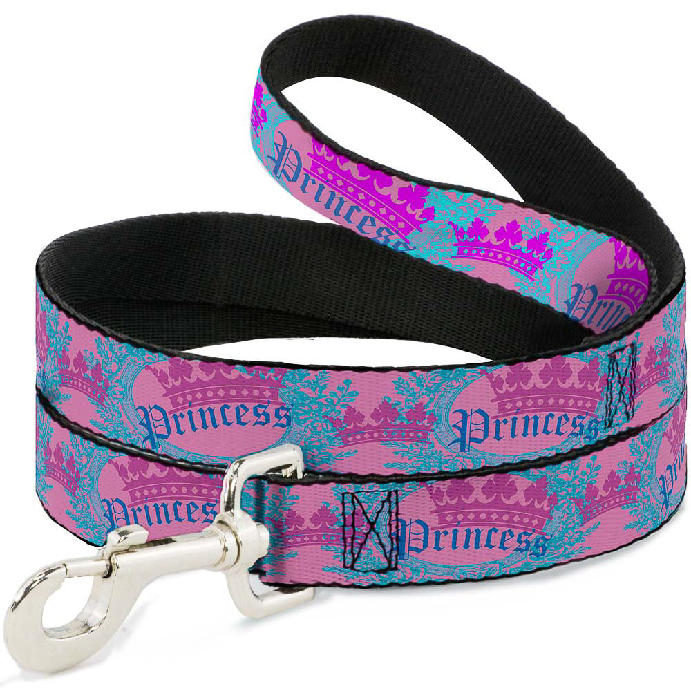 Dog Leash - Crown Princess Oval Pink/Turquoise Dog Leashes Buckle-Down