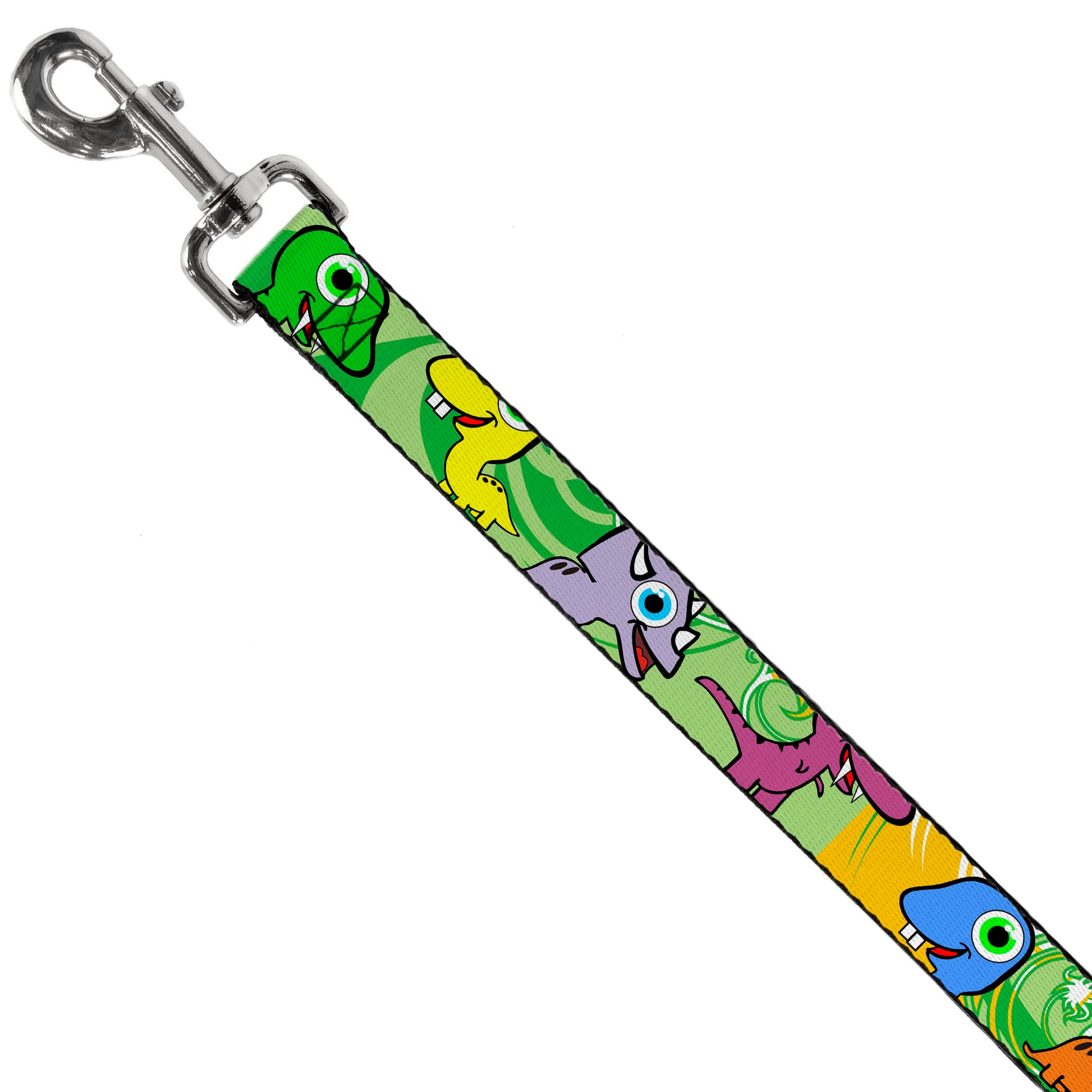 Dog Leash - Cute Dinosaurs Yellow/Green Dog Leashes Buckle-Down