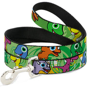 Dog Leash - Cute Dinosaurs Yellow/Green Dog Leashes Buckle-Down