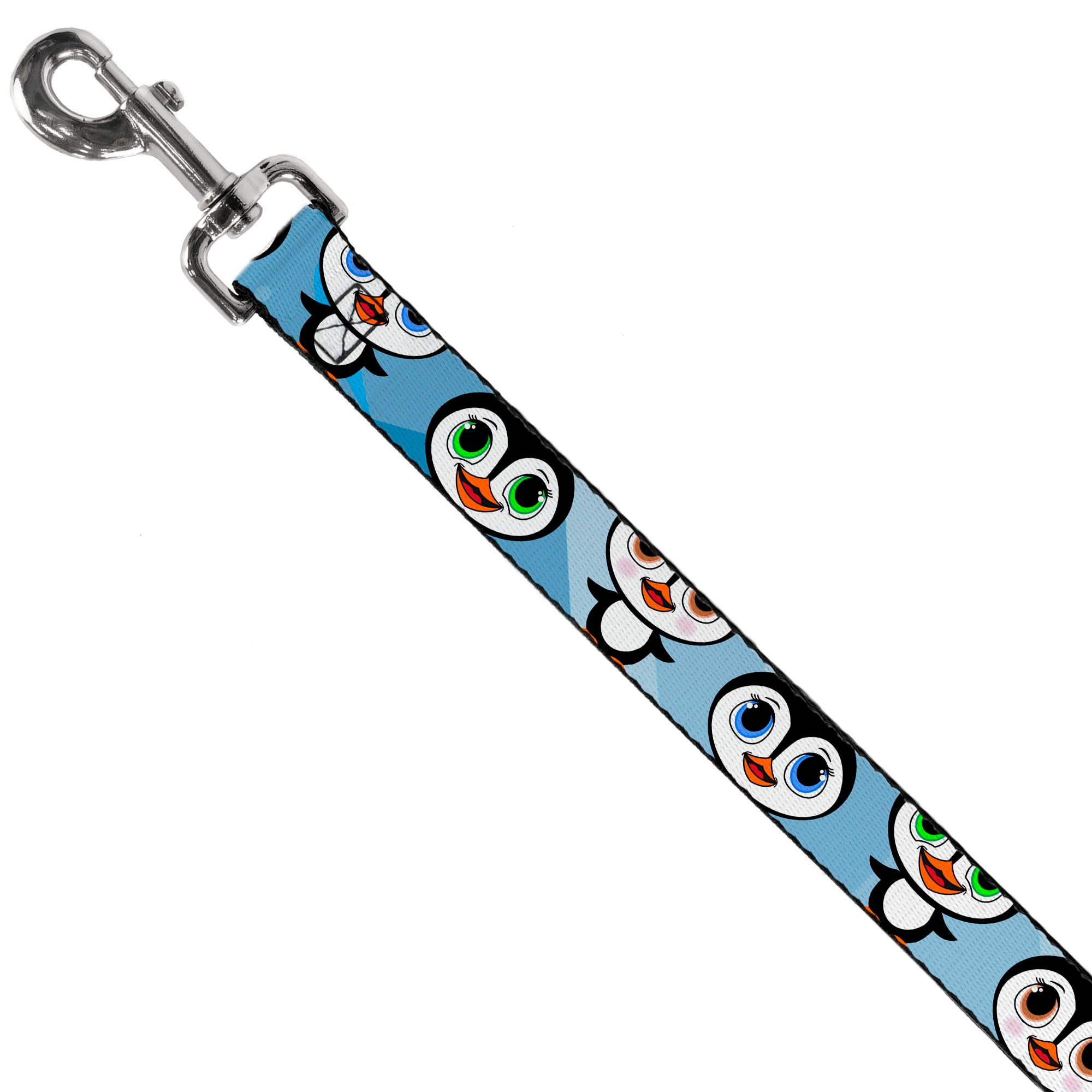 Dog Leash - Cute Penguins Blue Bubbles Dog Leashes Buckle-Down