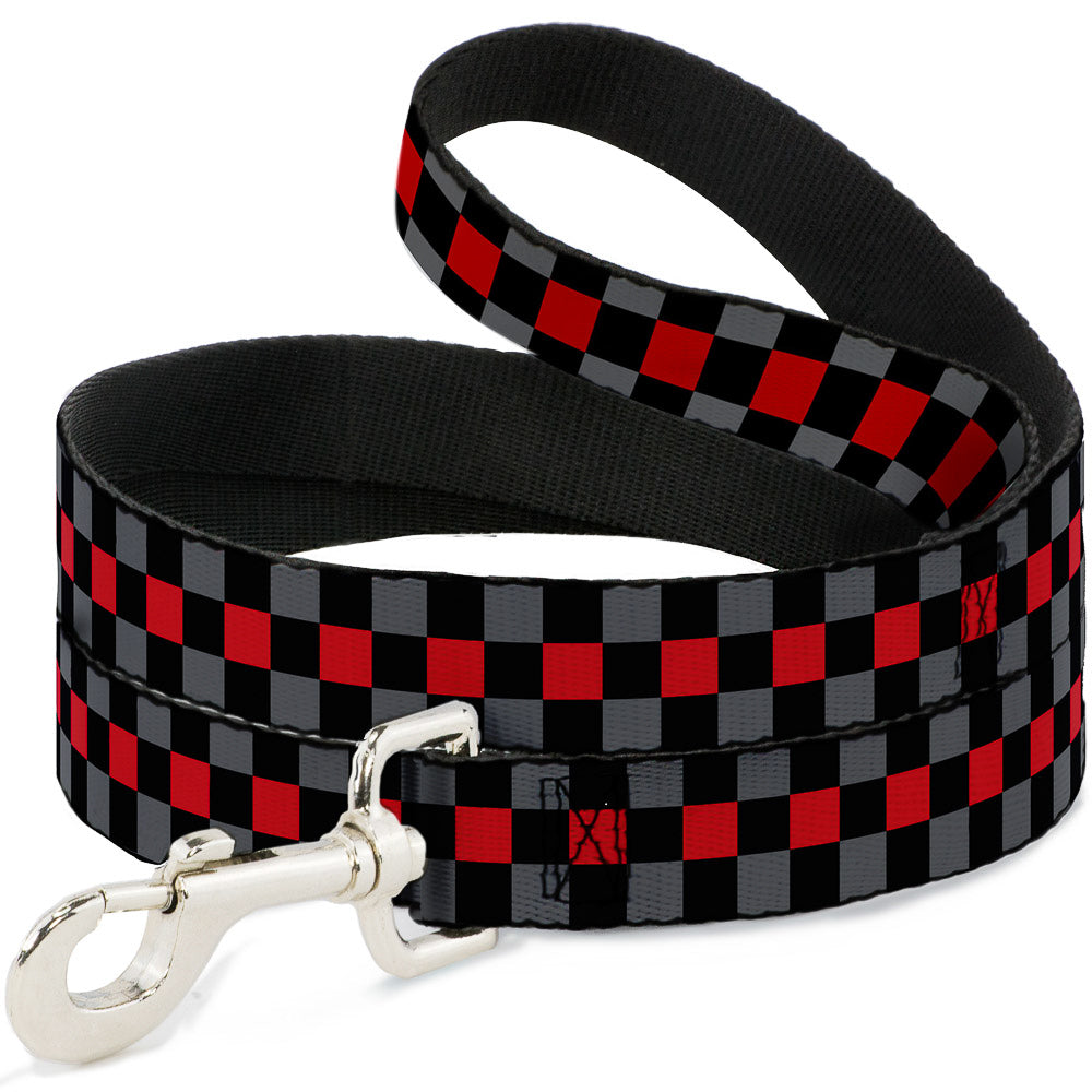 Dog Leash - Checker Black/Gray/1 Red Dog Leashes Buckle-Down