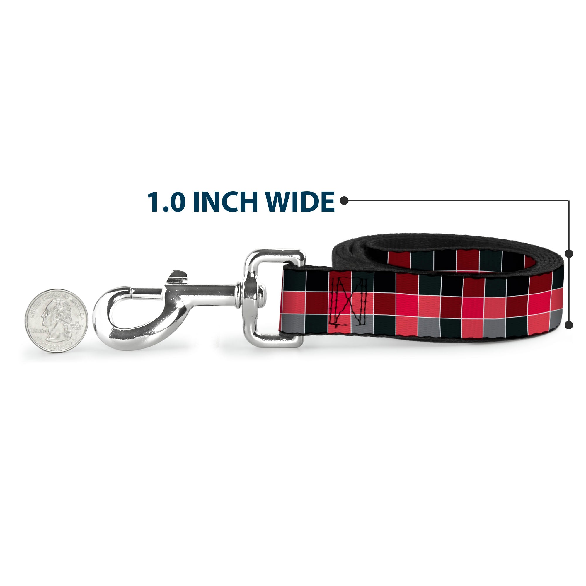 Dog Leash - Checker Mosaic Red Dog Leashes Buckle-Down
