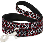 Dog Leash - Corset Lace Up Red Plaid/Black Dog Leashes Buckle-Down