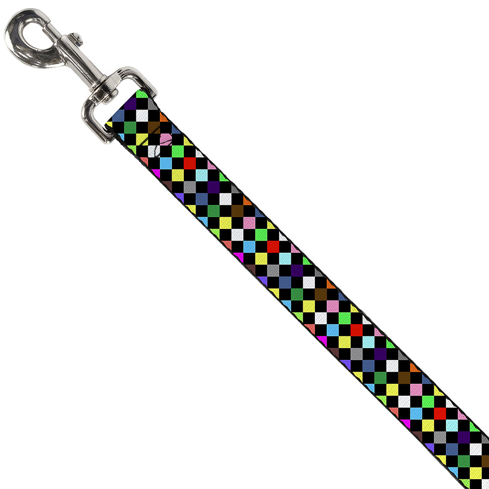 Dog Leash - Diamonds Black/Multi Color Dog Leashes Buckle-Down
