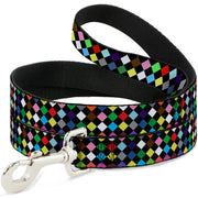 Dog Leash - Diamonds Black/Multi Color Dog Leashes Buckle-Down